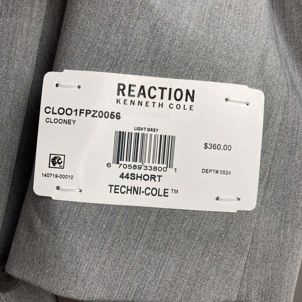 Kenneth‎ Cole Mens Suit Jacket Blazer 44S Light Grey Solid Stretch F01042 - Picture 13 of 14